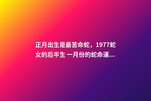 正月出生是最苦命蛇，1977蛇女的后半生 一月份的蛇命運如何女，正月蛇女的命運怎么樣